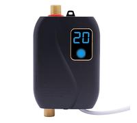 Calentador de agua eléctrico, pequeño, 3,5 kW, electrónico, sin depósito, color negro, para baño, cocina