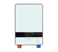 Calentador de agua eléctrico pequeño, 6500 W, con ducha de mano, pantalla LED, sin depósito, juego de agua caliente instantánea
