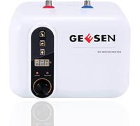 Calentador de agua eléctrico, tanque compacto, remolque para autocaravana, fregadero de cocina de 240 V, listo para usar, gabinete bajo encimera [Eficiencia energética clase A] (3 galones)