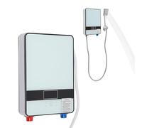 Calentador de agua eléctrico UE CE de 220 V para cocina, 6,5 kW, sin presión, con agua caliente hasta 55 °C, calentador de agua instantáneo, ducha para lavabo o fregadero de cocina (29 x 19 x 6,5 cm)