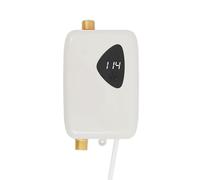 Calentador de agua electrónico instantáneo, 3800 W, para cocina, sin depósito, con indicador de temperatura LED, calentador de agua instantáneo eléctrico pequeño para cocina, baño, gris