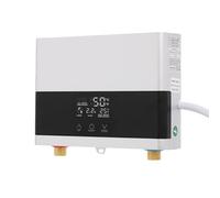 Calentador de agua electrónico instantáneo, 6000 W, 220 V, sin depósito, mini calentador de agua con indicador de temperatura LED, calentador de agua instantáneo eléctrico para cocina y baño (plata)