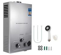 Calentador de agua GLP, calentador de agua de gas licuado instantáneo de petróleo, kit de caldera de acero inoxidable (16 L)