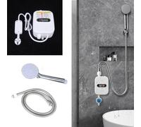 Calentador de agua instantáneo de 3500 W, calentador de agua eléctrico instantáneo, soporte de pared, grifo calefactor instantáneo, con cabezal de ducha, adecuado para cocina, baño y ducha