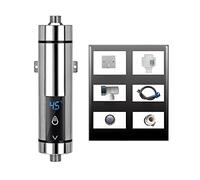 Calentador de Agua instantáneo eléctrico,CEIEVER sistema de agua caliente instantáneo 220V 5500W Mini Termo Eléctrico con Pantalla LCD Calentador de Agua sin Tanque para el cuarto de baño