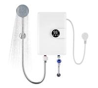 Calentador de agua instantáneo sin tanque eléctrico - Pantalla de temperatura digital calentador de ducha | Calentador de baño compacto | Para Cocina Piscina RV Interior Exterior Bañera Casa