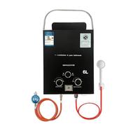Calentador de agua portátil de gas propano de 6 litros de gas para camping, 12 kW, propano o butano, calentador de agua instantáneo para ducha de camping, 6 l/min, para ducha instantánea al aire