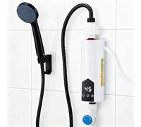 Calentador de agua sin depósito de 5500 W con juego de ducha, calentador de agua instantáneo de 220 V con pantalla digital LCD y botones táctiles, adecuado para ducha, baño/cocina/lavabo (F)