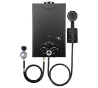 Calentador de agua sin tanque 4.21 GPM 16 L Calentadores de agua de propano instantáneo portátil al aire última intervensión Calentador de agua caliente de gas con visualización digital