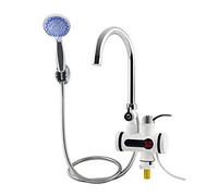 Calentador de agua sin tanque Grifo Ducha Calentador de agua instantáneo Grifo eléctrico Calefacción Agua caliente instantánea for cocina y baño(Shower under big)