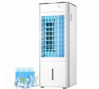 Calentador de Aire Acondicionado portátil 4 en 1, Enfriador evaporativo de 7000 BTU con humidificador, Control Remoto, Temporizador de 12 Horas, 3 velocidades, oscilación de 120°, diseño con Ruedas