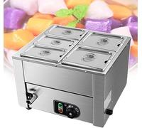 Calentador de alimentos comercial con control de temperatura, diseño de mesa de vapor para restaurante y cocina