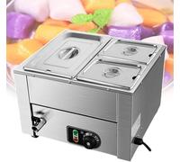 Calentador de alimentos comercial con control de temperatura, diseño de mesa de vapor para restaurante y cocina