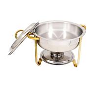 Calentador de alimentos eléctrico para buffet, juego de buffet, 4,5 l, soporte de cubierta de cuatro piezas, bandeja para comida y agua, calefacción, aislamiento de agua, acero espesado, para hotel/m