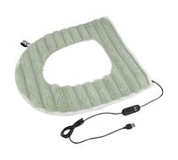 Calentador de asiento de inodoro eléctrico - Capa de tejido polar suave, cojín de elemento calefactor rápido, diseño de borde elástico, material lavable seguro para la temperatura, accesorio de co