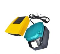 Calentador de batería portátil de 18 V y desempañador con modos de aire frío caliente, calentador inalámbrico compacto para uso en el hogar, uso al aire libre, protección de seguridad (azul)