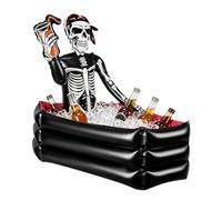 Calentador de bebidas inflable para Halloween, diseño de esqueleto, 89 cm | Nevera hinchable de Halloween para jardín, césped, fiesta temática, fiesta en la piscina, patio trasero y barbacoa en