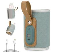 Calentador de biberones con calefacción USB Calentador de biberones portátil para mamá Viaje de temperatura ajustable de 7 velocidades con asa y pantalla LCD para calentar leche y agua para bebés M