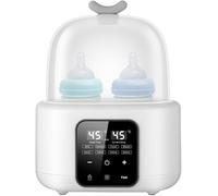 Calentador de biberones, esterilizador doble 9 en 1 con pantalla LCD de control de temperatura inteligente, calentamiento y descongelación rápida de alimentos para bebés, calentador de biberones