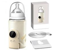 Calentador de biberones para bebé, portátil, calentador de biberones con 6 niveles de temperatura, calentador de biberones, recargable por USB, pantalla LCD, 38 - 50 ℃, bolsa para calentar leche