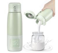 Calentador de biberones portátil de 500 ml, Calentamiento rápido, Ajustable de 37 a 55 Grados, a Prueba de Fugas, inalámbrico Eléctrico Calienta Biberones Ideal para Leche Materna, Leche y Agua