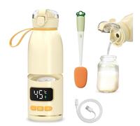 Calentador de biberones portátil para bebé, calentamiento rápido y larga duración de la batería, 15000 mAh, 500 ml de capacidad, calienta agua o leche, para viajes en coche y avión