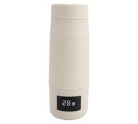 Calentador de Biberones Portátil para Viajes, Calentador de Biberones de 300 Ml con Temperatura Ajustable y Mantenimiento del Calor, Calentador de Leche Inalámbrico con Carga