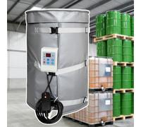Calentador De Bidón IBC 200L Manta Calefactora Con Termostato 0-120°C, Calentador Impermeable Para Contenedores De 55 Galones, Protección Contra Congelación Industrial(Grey)