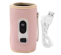 Calentador de Botella de Leche Portátil Pantalla Digital USB 5 Velocidades Portable Baby Milk Heater Guardián para Agua de Leche de Leche (Rosado)