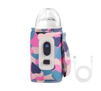 Calentador de botellas de viaje, cubierta aislante para botellas, calentador de calor de bebida de leche de calentamiento rápido con pantalla de temperatura para viajes, camping, compras al aire libre