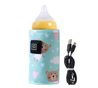 Calentador de botellas portátil, calentador de leche ajustable a 3 temperaturas, calentamiento rápido, alimentado por USB, apto para viajes y ligero, funda protectora para uso al aire libre sobre la