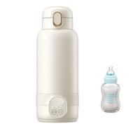 Calentador de botellas portátil sin cable, 500 ml, calentador de biberones portátil, ajustable de 37 a 55 grados con indicador LED, calentador de biberones para viajes, 24 horas de temperatura