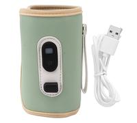 Calentador de botellas portátil USB de 5 velocidades ajustables para leche materna, verde, control inteligente de temperatura, fácil de usar y transportar para alimentar (verde)