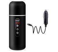 Calentador de café de 12 V/24 V, hervidor eléctrico portátil de viaje de 500 ml, acero inoxidable 316, control de temperatura y pantalla LCD para leche, té, bebida de agua (negro)