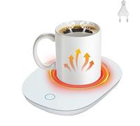 Calentador de Café Tazas, Plug-in Posavasos Eléctrico, Calentador de Bebidas Portátil PosavasosTazas Inteligente para café, Leche, té, Adecuado para la mayoría de los Vasos de Fondo Plano, Blanco