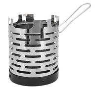 Calentador de Camping Portátil, Cubierta de Calefacción de Acero Inoxidable, 12x12x14.5cm, con Mango y Bolsa de Almacenamiento, para Viajes y Exteriores