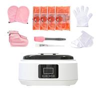 Calentador de cera de parafina, kit todo en uno, control de temperatura de precisión, hidratante y exfoliante, ideal para baños de parafina en casa, color blanco