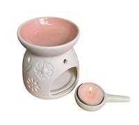 Calentador de cera de vela de té, calentador de aceite de vela, calentador de aceite de fragancia, derretidor de cera de vela de té con cuchara, quemador de cera de aromaterapia resistente para uso