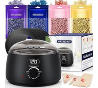 Calentador de Cera Depilatoria Facial - maquina cera caliente depilacion con LCD Temperature para Depilación en Casa para Todo Tipo de Cabello,Cejas, Faciales, Bikini para mujer y Hombre