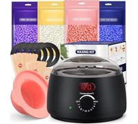 Calentador de Cera Depilatoria - Maquina Cera Caliente Depilacion con Visualización Temperatura Depilacion en Casa para Cuerpo Completo, Cejas, Faciales, Bikini, Piernas, Axila para Mujer y Hombre