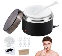 Calentador de Cera Depilatoria Mini Kit de Depilación Profesional para Hombres y Mujeres Calentamiento Rápido Maquina de cera Caliente para Depilar para Cara, Orejas y Nariz (S Redonda)