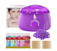 Calentador de Cera Depilatoria Profesional - Máquina de Cera Caliente para Depilación Rápida en Cara, Axilas y Cuerpo, Kit Completo 4 Ceras, Compacto, Portátil y Seguro para Piel Sensible (Violeta)