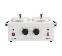 Calentador de cera doble de 200 W, para depilación, calentador de cera caliente, máquina de calentamiento de cera con 2 ollas de 400 ml x 2, calentador de cera profesional de 0 - 100 ℃, control de
