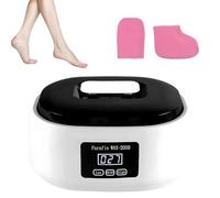 Calentador de Cera Eléctrico Portátil con Pantalla Táctil y Temperatura Ajustable, Baño de Cera de Parafina Para Manos y Pies Para Hidratación y Exfoliación en Casa White