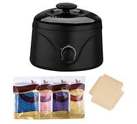 Calentador de Cera - Maquina de Cera Calentador Cera Depilatoria Maquina Cera Maquina de Cera Caliente para Depilar con 4 * 100g Cera Depilatoria, 20 Espátulas, para Brazos,Axilas,Piernas,(negro)