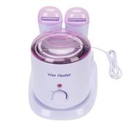 Calentador de cera roll-on LUCKDANO de 180 W: tapa transparente con control de temperatura mediante perilla, diseño de doble rodillo para uso doméstico y profesional (enchufe