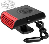 Calentador de coche, calentador portátil 2 en 1 de calentamiento rápido con base giratoria de 360°, descongelador y desempañador de parabrisas de 12 V 150 W para encendedor de cigarrillos de coche