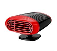 Calentador de coche de 12 V y 150 W, calentador portátil 2 en 1 de modo dual para caravana con dirección ajustable de 360 grados y múltiples salidas de aire para temperatura uniforme (negro rojo)