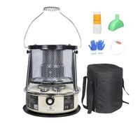 Calentador de convección queroseno, calentador espacio portátil for acampar con chimenea vidrio resistente a altas temperaturas, bolsa almacenamiento(White Set)