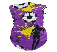 Calentador De Cuello Acuarela Deportiva De Fútbol Morado Bufanda Viento Polvo Prueba Elegante Cuello Pañuelo, para Cámping, Pesca, Caza, Mujer, 26x30cm